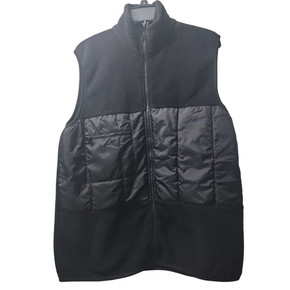 Tommy Hilfiger Fleece Vest Puffer Panel Full Zip Sleeveless Jacket